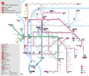 Plan de transport en commun à Villeurbanne 