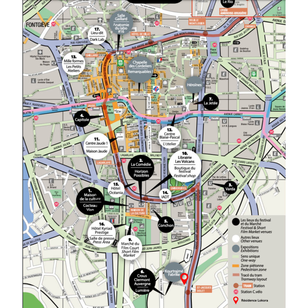 Carte du festival international du court métrage de Clermont-Ferrand